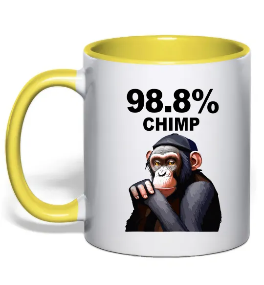 Чашка с цветной ручкой 98,8% chimp Лимонный фото
