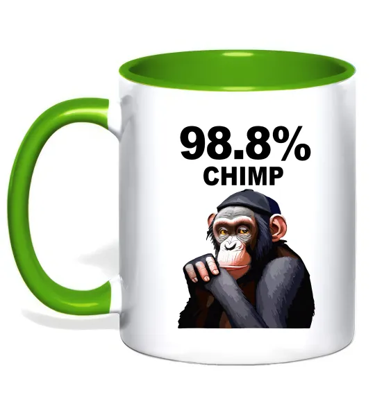 Чашка с цветной ручкой 98,8% chimp Лаймовый фото