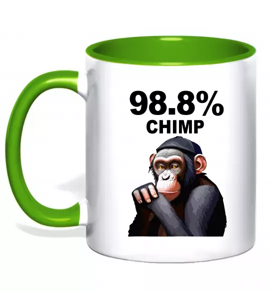 Чашка с цветной ручкой 98,8% chimp Зеленый фото