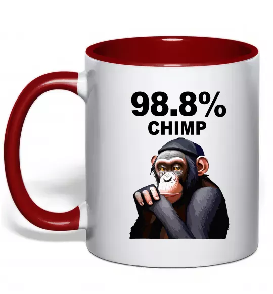 Чашка с цветной ручкой 98,8% chimp Красный фото