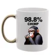 Чашка с цветной ручкой 98,8% chimp Золото фото