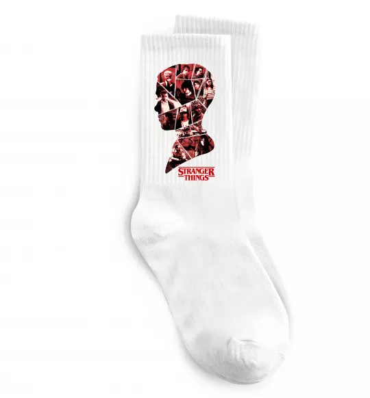 Носки Силует колаж stranger things Белый фото