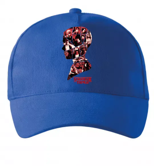 Кепка Силует колаж stranger things Яскраво-синій фото