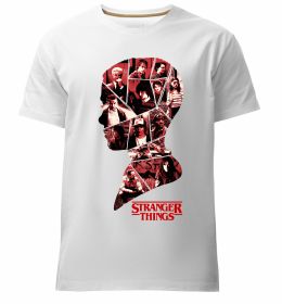 Мужская премиум футболка Силует колаж stranger things