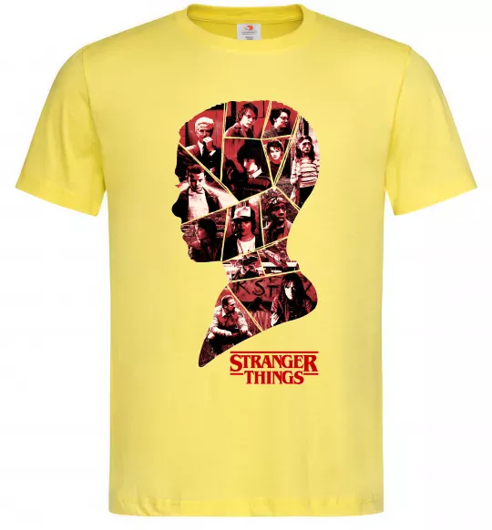 Мужская футболка Силует колаж stranger things Лимонный фото