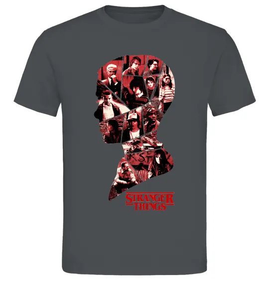 Мужская футболка Силует колаж stranger things Графит фото