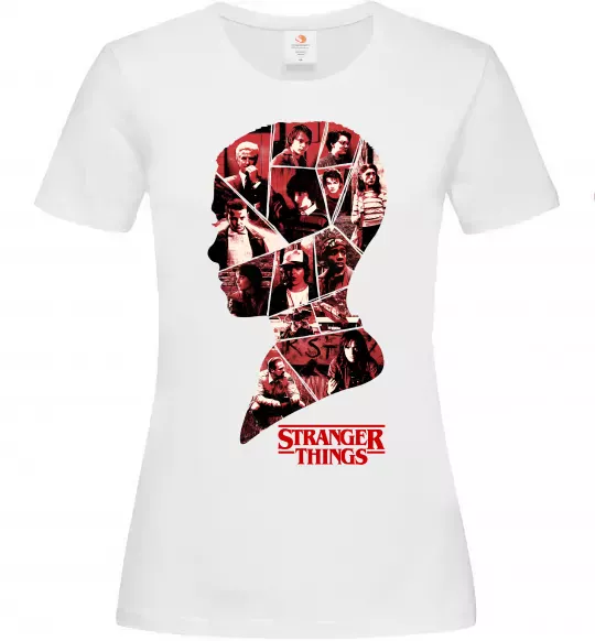 Женская футболка Силует колаж stranger things Белый фото