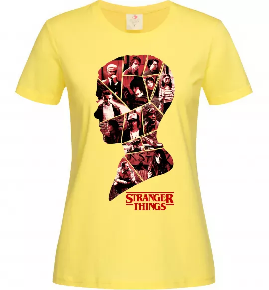 Женская футболка Силует колаж stranger things Лимонный фото