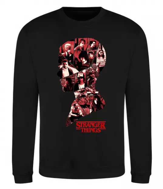 Свитшот Силует колаж stranger things Черный фото