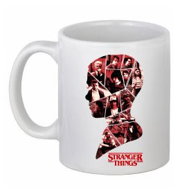 Чашка керамическая Силует колаж stranger things