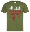 Мужская футболка Stranger things Оливковый фото