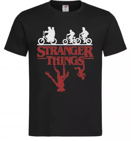 Мужская футболка Stranger things Черный фото
