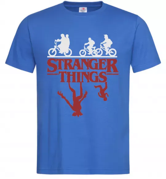 Мужская футболка Stranger things Ярко-синий фото
