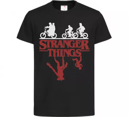 Дитяча футболка Stranger things Чорний фото