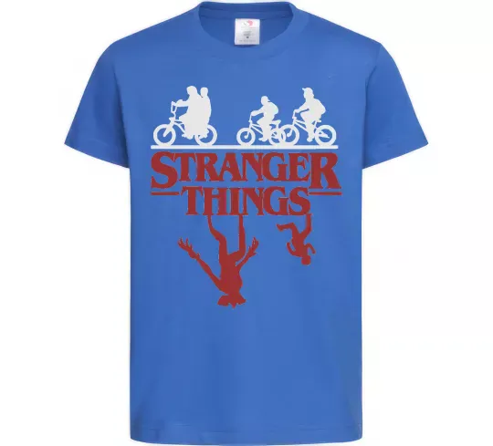 Дитяча футболка Stranger things Яскраво-синій фото