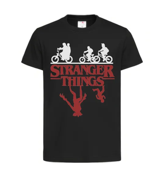 Дитяча футболка Stranger things Чорний фото