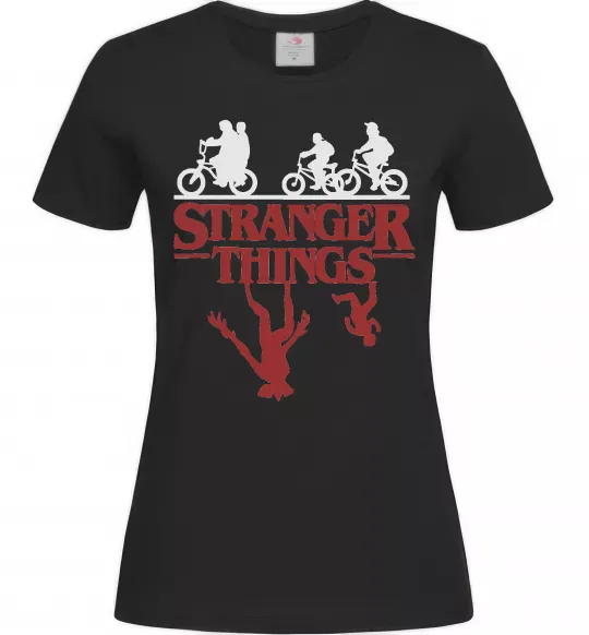 Женская футболка Stranger things Черный фото