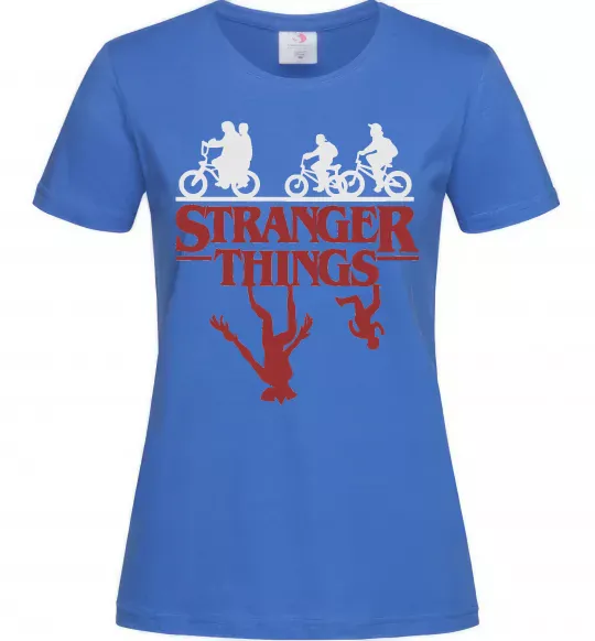 Женская футболка Stranger things Ярко-синий фото