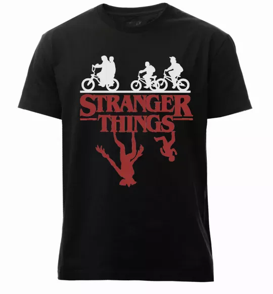 Мужская премиум футболка Stranger things Черный фото