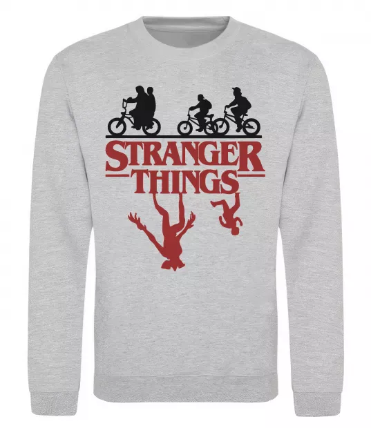 Свитшот Stranger things Серый меланж фото