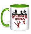 Чашка з кольоровою ручкою Stranger things Лаймовий фото