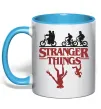 Чашка з кольоровою ручкою Stranger things Блакитний Чашка з кольоровою ручкою Stranger things Блакитний фото
