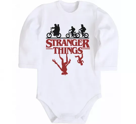 Детский боди Stranger things Белый фото