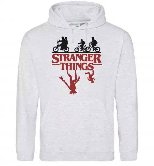 Чоловіча толстовка (худі) Stranger things Сірий меланж фото