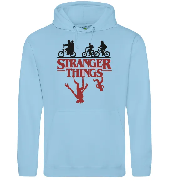 Мужская толстовка (худи) Stranger things Голубой фото