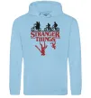 Мужская толстовка (худи) Stranger things Голубой фото
