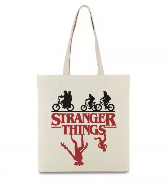 Эко-сумка Stranger things Бежевый фото