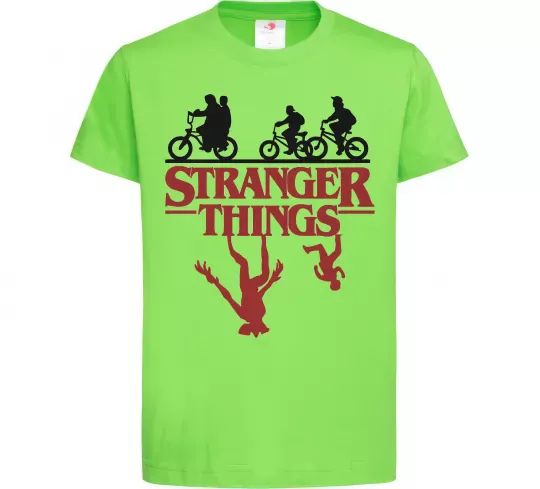 Дитяча футболка Stranger things Лаймовий фото