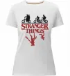 Женская премиум футболка Stranger things Белый фото