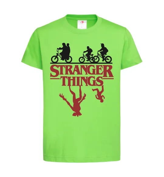 Дитяча футболка Stranger things Лаймовий фото