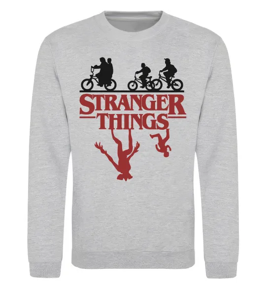 Свитшот Stranger things Серый меланж фото