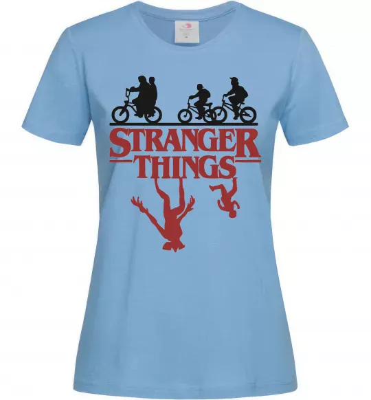 Женская футболка Stranger things Голубой фото