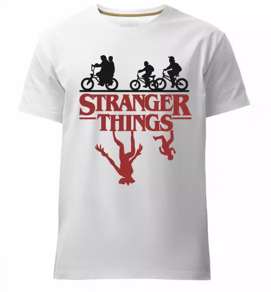 Мужская премиум футболка Stranger things Белый фото