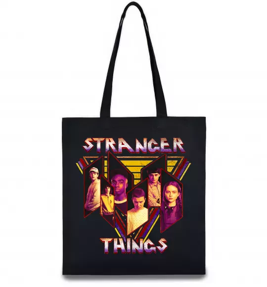 Эко-сумка Stranger things герої Черный фото