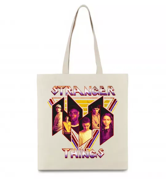 Эко-сумка Stranger things герої Бежевый фото