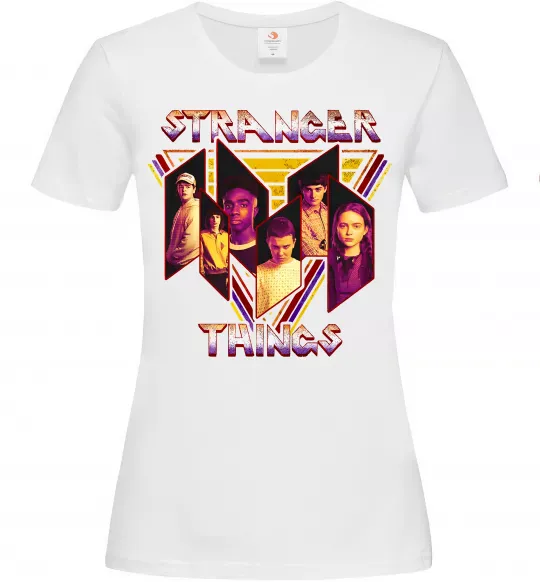 Жіноча футболка Stranger things герої Білий фото