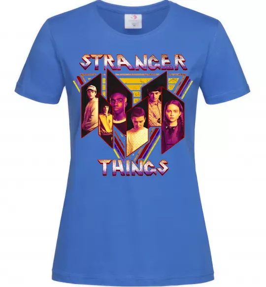 Жіноча футболка Stranger things герої Яскраво-синій фото