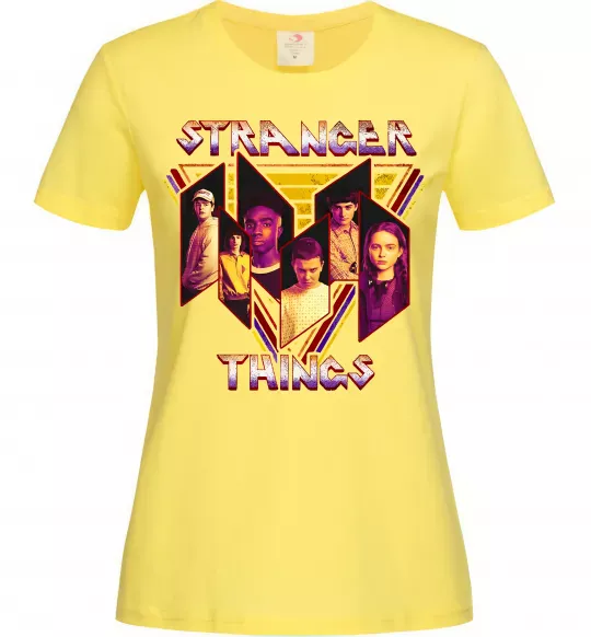 Жіноча футболка Stranger things герої Лимонний фото