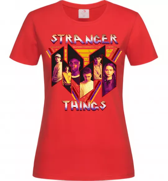 Жіноча футболка Stranger things герої Червоний фото