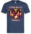 Мужская футболка Stranger things герої Темно-синий фото