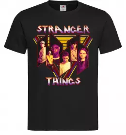 Мужская футболка Stranger things герої Черный фото