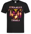 Мужская футболка Stranger things герої Черный фото