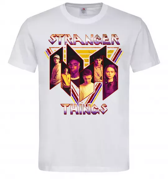 Мужская футболка Stranger things герої Белый фото