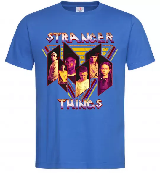 Мужская футболка Stranger things герої Ярко-синий фото