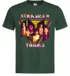 Мужская футболка Stranger things герої Темно-зеленый фото