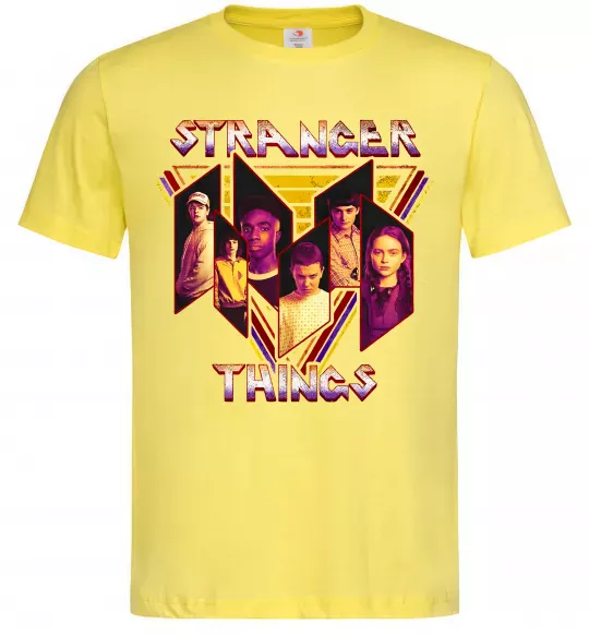 Мужская футболка Stranger things герої Лимонный фото